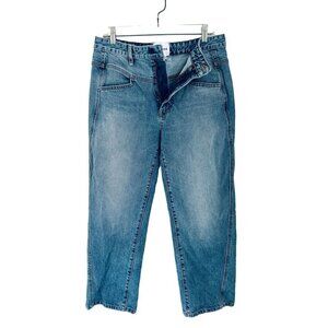 COLOVOS Jeans Size 28 Med Wash Leather Patch